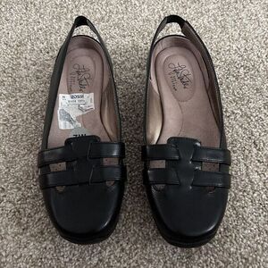 Life Stride Danilla Faux Leather Diverse Casual Slip-On Slingbacks Black Size 7W